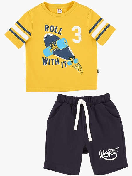 Комплект одежды для мальчиков Mini Maxi, модель 7036/7037, цвет горчичный - Комплекты летние