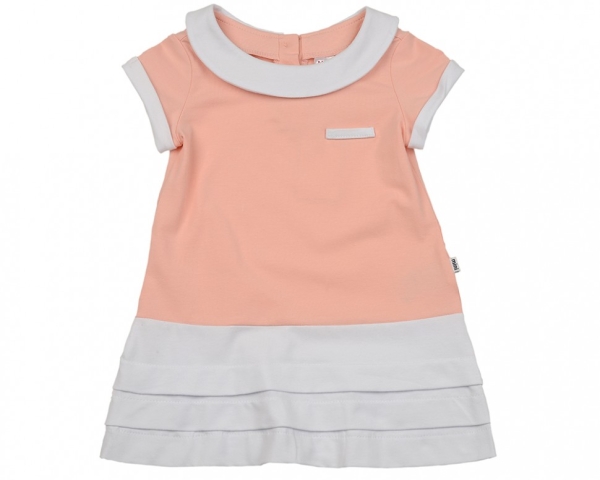 Платье для девочек Mini Maxi, модель 1611, цвет розовый/белый - Платья для девочек с коротким рукавом