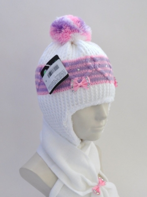 Комплект шапка, шарф, для девочки