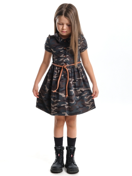Платье для девочек Mini Maxi, модель 1521, цвет камуфляж - Платья для девочек с коротким рукавом