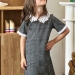 Платье для девочки школьное БУШОН SK10, цвет серый клетка