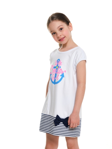Платье для девочек Mini Maxi, модель 2953, цвет белый/мультиколор - Платья для девочек с коротким рукавом