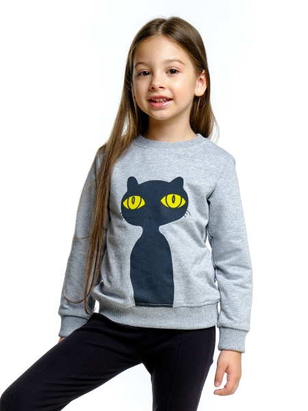 Свитшот для девочек Mini Maxi, модель 2015, цвет серый - Свитшоты / джемпера