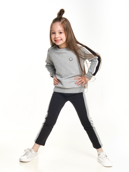 Комплект одежды для девочек Mini Maxi, модель 7025, цвет серый/черный - Комплекты трикотажные