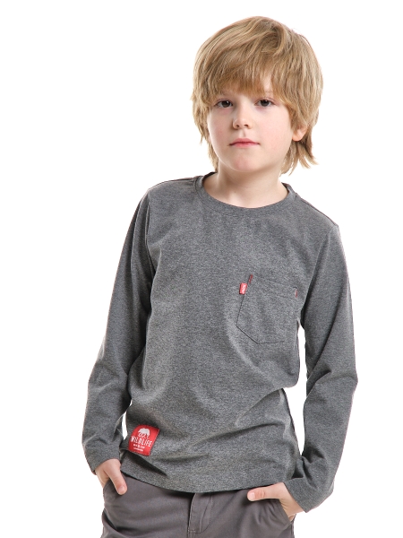 Футболка для мальчиков Mini Maxi, модель 7760, цвет графит/меланж - Лонгсливы / футболки - дл. рукав