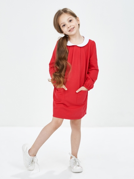 Платье для девочек Mini Maxi, модель 1446, цвет красный - Платья для девочек с длинным рукавом