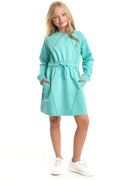 Платье для девочек Mini Maxi, модель 7440, цвет бирюзовый - Платья для девочек с длинным рукавом
