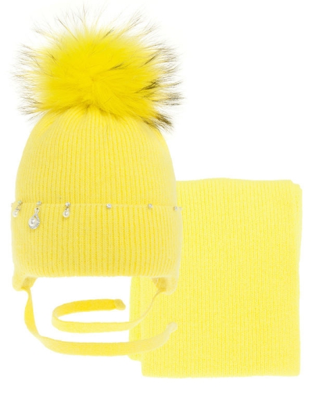 Комплект для девочки Богдана комплект, Миалт желтый, зима - Комплекты: шапка и шарф