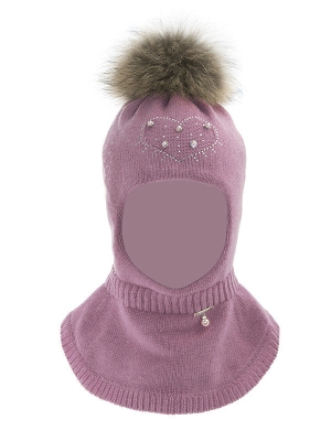 Шлем для девочки Сюрприз, Миалт темно-розовый, зима