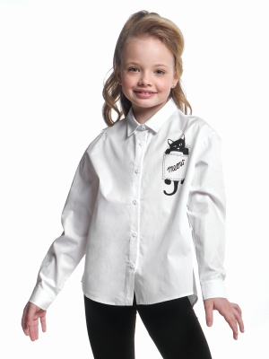 Рубашка для девочек Mini Maxi, модель 7015, цвет белый