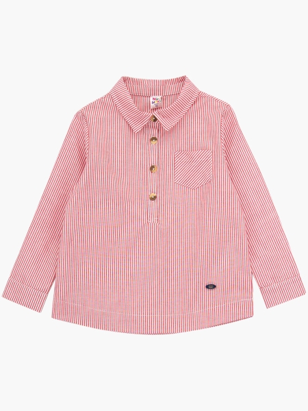 Рубашка для мальчиков Mini Maxi, модель 6405, цвет красный/мультиколор - Рубашки с длинным рукавом