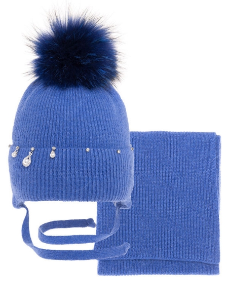 Комплект для девочки Богдана комплект, Миалт ярко-синий, зима - Комплекты: шапка и шарф