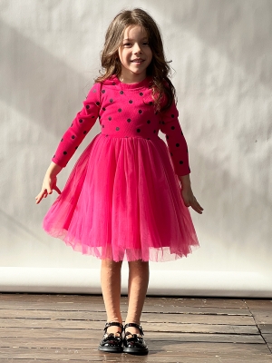Платье для девочки нарядное БУШОН ST51, цвет фуксия