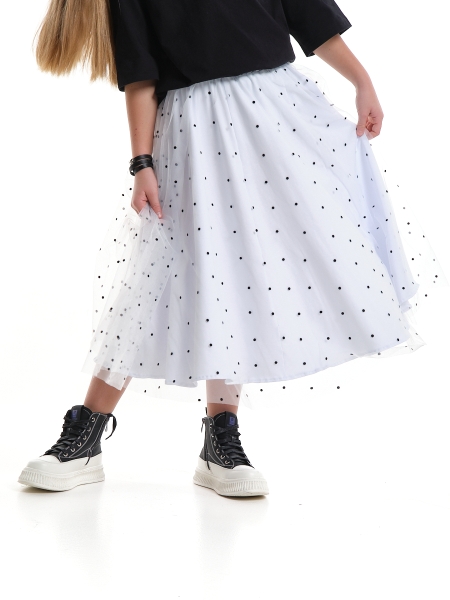 Юбка для девочек Mini Maxi, модель 7608, цвет белый/мультиколор - Юбки для девочек