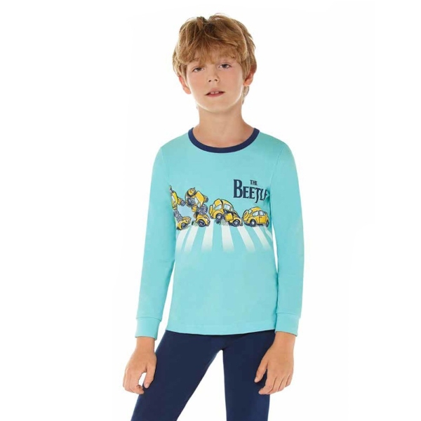 Пижама для мальчика, цвет светло голубой, 9652-Baykar - Пижамы для мальчиков