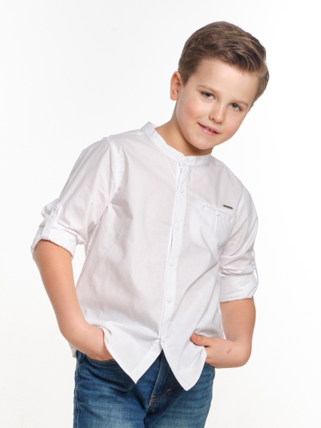Рубашка для мальчиков Mini Maxi, модель 5162, цвет белый - Рубашки с длинным рукавом