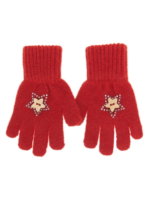 Перчатки для девочки Гермиона, Миалт красный, весна-осень