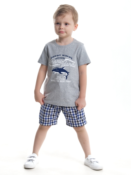 Комплект одежды для мальчиков Mini Maxi, модель 4709/4710, цвет серый/синий - Комплекты летние
