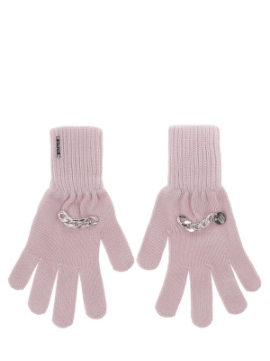 Перчатки для девочки Эля, Миалт бежево-розовый, весна-осень