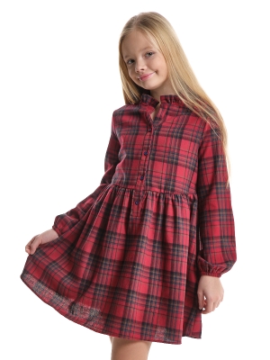 Платье для девочек Mini Maxi, модель 8077, цвет красный/клетка