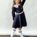 Платье для девочки школьное БУШОН SK18, цвет темно-синий