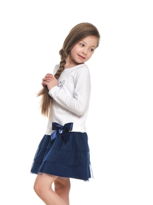 Платье для девочек Mini Maxi, модель 3895, цвет белый/синий