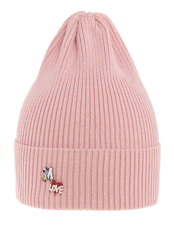 Шапка для девочки Брошка, Миалт пудровый, весна-осень - Для девочек весна-осень