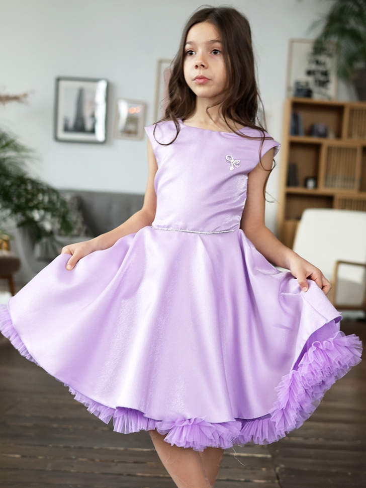 Платье для девочки БУШОН ST35, праздничное цвет сиреневый - Платья СТИЛЯГИ