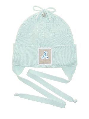Шапка для девочки Булочка, Миалт мятный, весна-осень