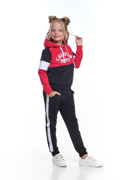 Спортивный костюм для девочек Mini Maxi, модель 7250, цвет красный/черный - Костюмы спортивные