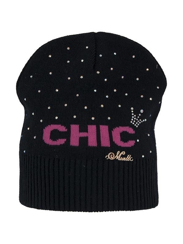 Шапка для девочки CHIC, Миалт темно-синий/фуксия - Для девочек весна-осень