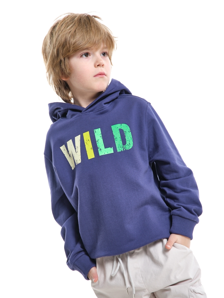 Худи для девочек Mini Maxi, модель 8063, цвет синий - Толстовки с капюшоном / худи