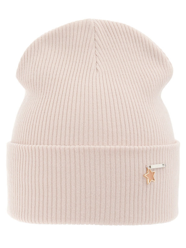 Шапка для девочки Астрономия, Миалт светло-пудровый - Зимние шапки для девочек