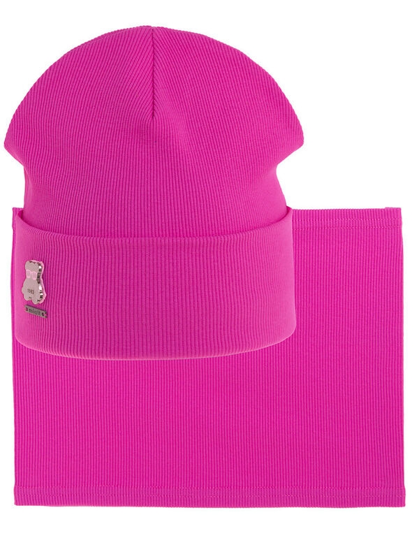 Комплект для девочки Перемена, Миалт яркая/фуксия, лето - Комплект: шапочки и шарф