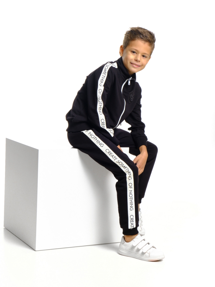 Комплект для мальчиков Mini Maxi, модель 723, цвет черный/белый - Костюмы спортивные