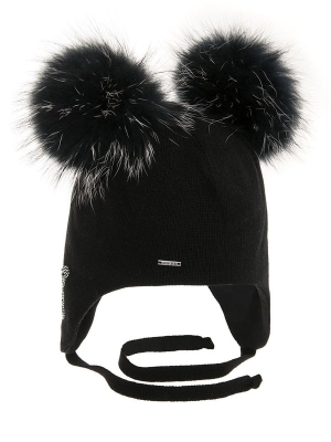 Шапка для девочки Коала, Миалт черный, зима