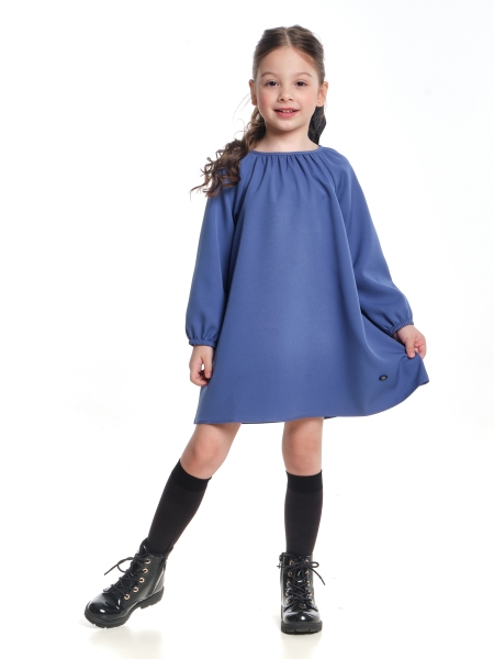 Платье для девочек Mini Maxi, модель 6952, цвет серый/синий - Платья для девочек с длинным рукавом