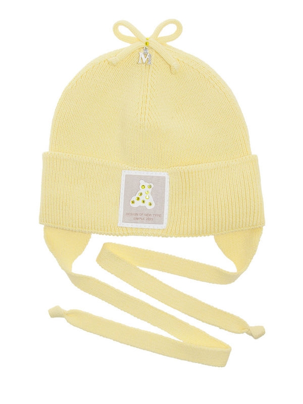 Шапка для девочки Булочка, Миалт светло-желтый, весна-осень - Для девочек весна-осень