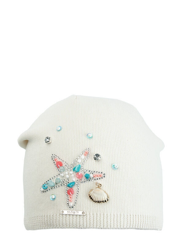 Шапка для девочки Акватория, Миалт белый, весна-осень - Для девочек весна-осень