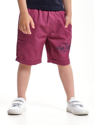 Шорты для мальчиков Mini Maxi, модель 3274, цвет бордовый/клетка
