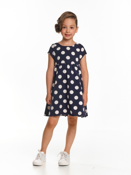 Платье для девочек Mini Maxi, модель 6276, цвет темно-синий/мультиколор - Платья для девочек с коротким рукавом
