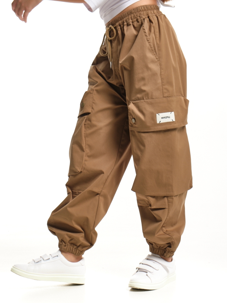 Брюки для девочек Mini Maxi, модель 3367077, цвет хаки - Брюки карго