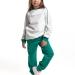 Спортивный костюм для девочек Mini Maxi, модель 8048, цвет белый/зеленый