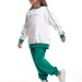 Спортивный костюм для девочек Mini Maxi, модель 8048, цвет белый/зеленый