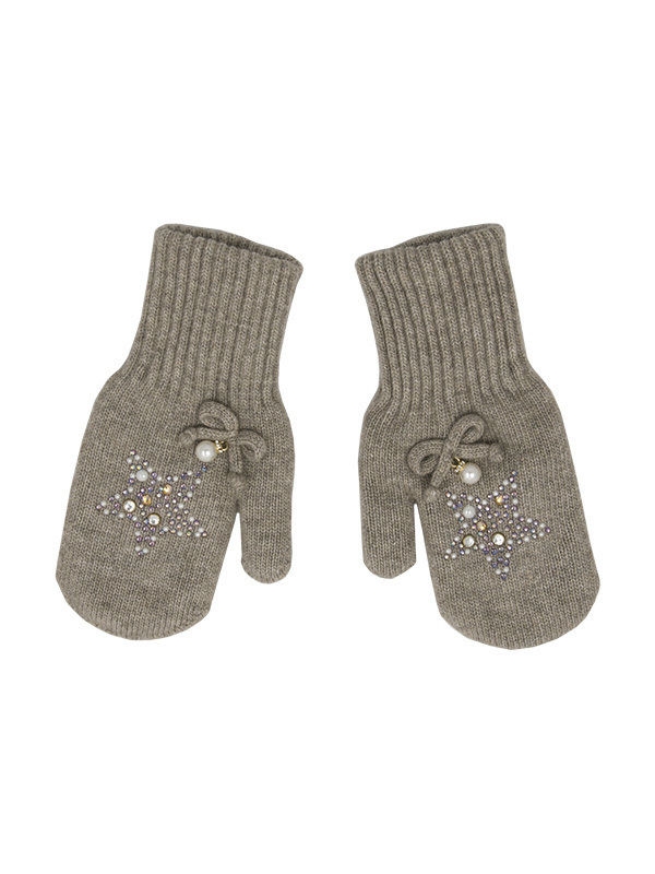 Варежки для девочки Хлопушка, Миалт бежевый - Варежки