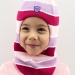 Шапка-шлем для девочки зима, скб сирень+малина+св.розовый