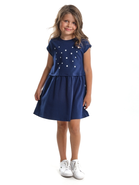 Платье для девочек Mini Maxi, модель 3986, цвет синий - Платья для девочек с коротким рукавом