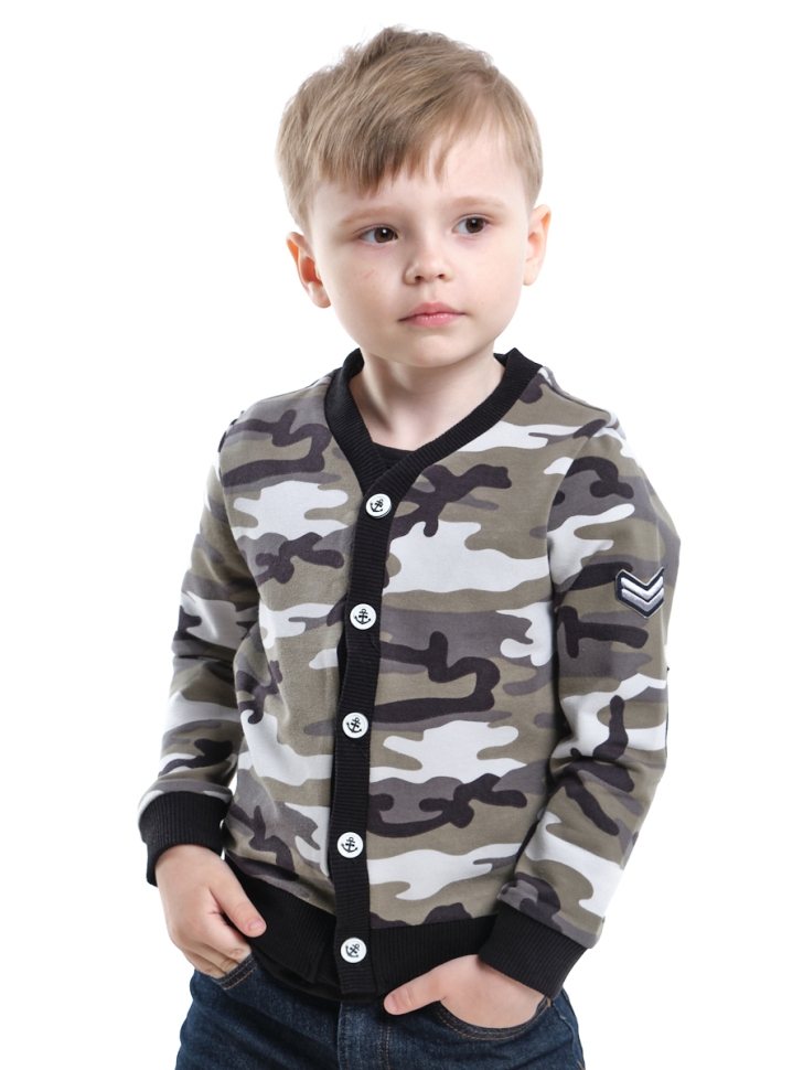 Джемпер для мальчиков Mini Maxi, модель 1203, цвет камуфляж/хаки - Кардиганы