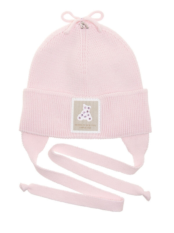 Шапка для девочки Булочка, Миалт светло-розовый, весна-осень - Для девочек весна-осень