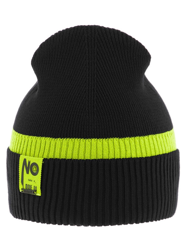 Шапка для мальчика Оникс, Миалт черный/лимон/неон, весна-осень - Шапки весна-осень